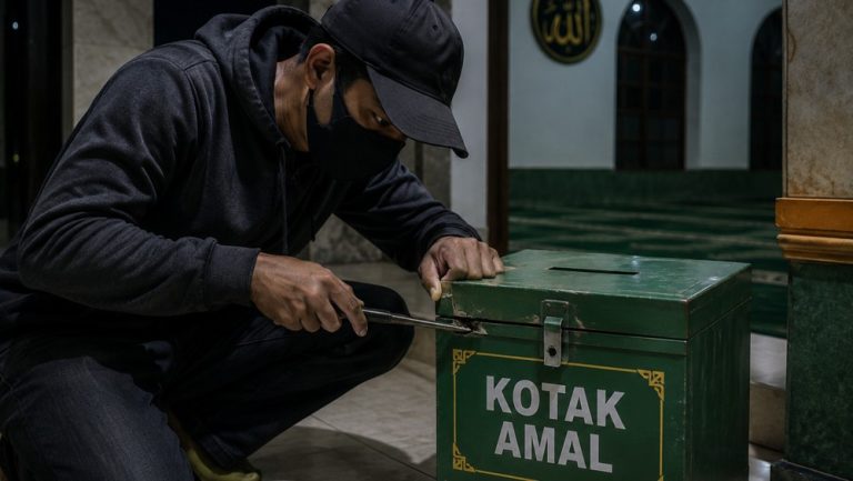 Apes Pencuri Masjid Tertidur Pulas Diciduk Warga Apes Pencuri Masjid Tertidur Pulas Diciduk Warga